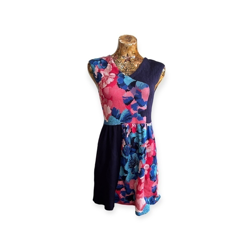 Leifsdottir dress floral pink blue small cotton silk blend